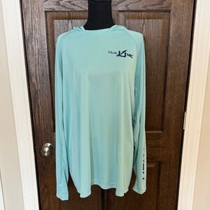 Huk Fishing x Montana Knife Company Collab Aqua Blue Performance Hoodie XL